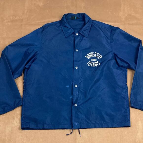 Vintage Champion Nylon Coach Jacket University Illinois Chicago 60s 70s Runner